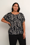 KCami - Printet bluse med Elastikkant