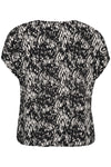 KCami - Printet bluse med Elastikkant