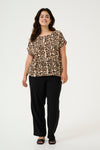 KCami - Printet bluse med Elastikkant