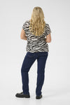 KCami - Printet bluse med Elastikkant