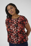 KCami - Printet bluse med Elastikkant