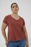 KCjena - V-neck T-Shirt med elastik