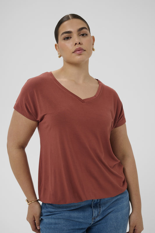 KCjena - V-neck T-Shirt med elastik