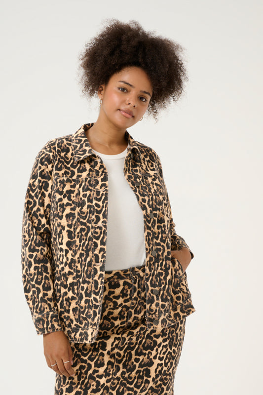 KCleonoma Denim Jacket - Leopard Jakke