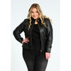 OX Leather Biker Jacket with Gold Zipper - noos