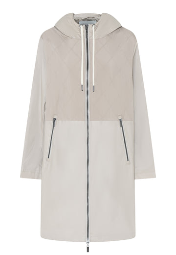 EtQuilt mix Jacket Long w Hood