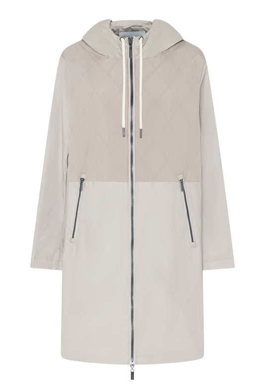 EtQuilt mix Jacket Long w Hood