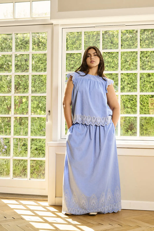 CarTulum - Bluse med Broderi