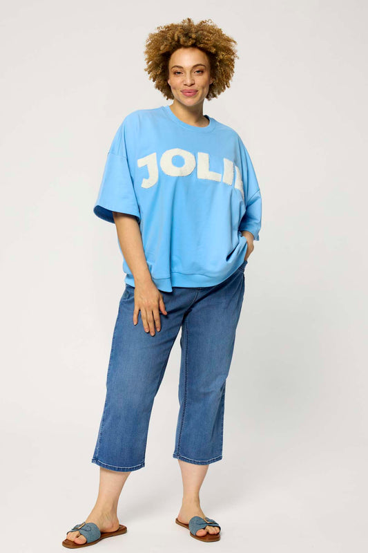 ZhBella 1722 - Sweatshirt med Frotté Broderi