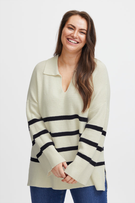 SWALLY PULLOVER - Strikbluse med Krave