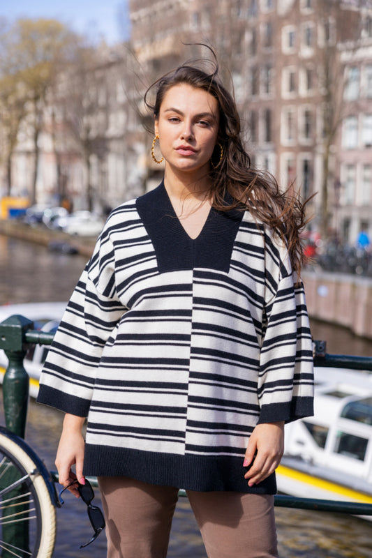 SWBITTE PULLOVER - Stribet Strik