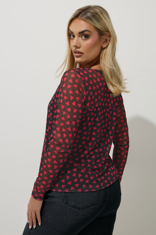 YoMesh Heart - Bluse med Hjerter