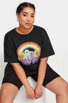 YoRainbow Print Slogan Oversized T-Shirt
