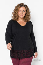 WaSABINA 125 - Bluse med Blondekant