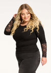 Ox62092 - Jersey Bluse med Blonde