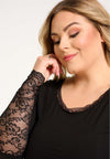 Ox62092 - Jersey Bluse med Blonde