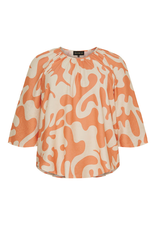 OxBlouse - Bluse med 3/4 ærmer