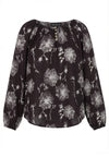 Ox63482 - Raglanbluse med lange ermer og gullknapper