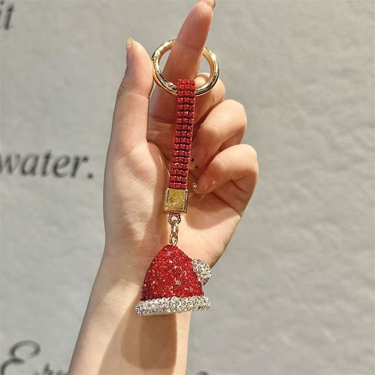 Santa hat red - Nøglering med Nissehue