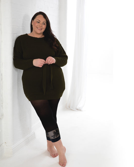 PM50Denier Capri Tights with Lace