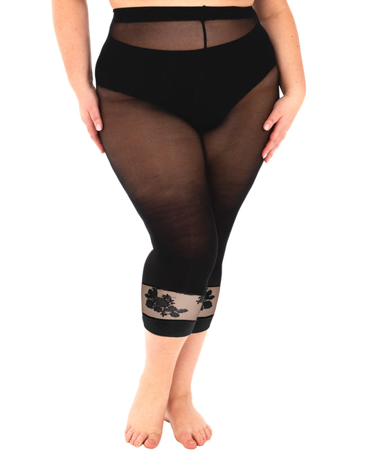 PM50Denier Capri Tights with Lace