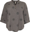 CpELISSA - Stribet Bluse med Blomster
