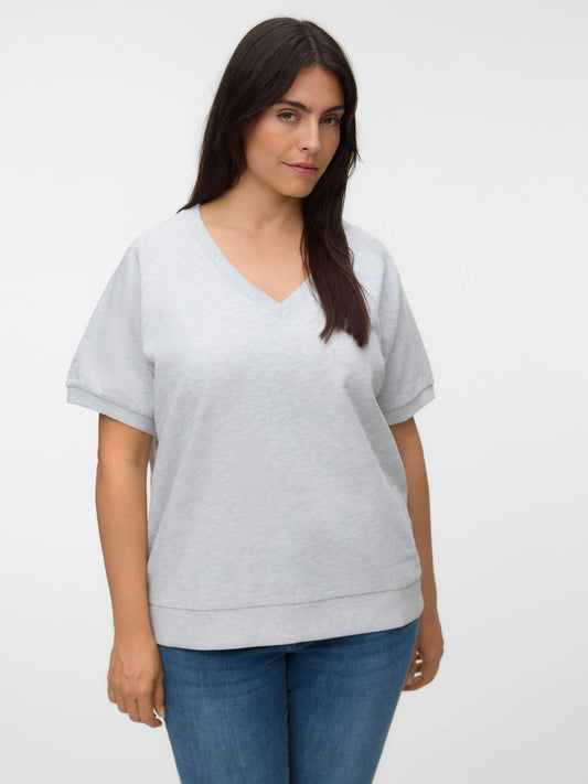 VmcSimone - Sweat T-shirt - Light Grey Melange