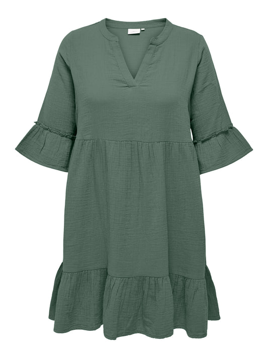 CarThyra - 3/4 Peplum Kjole
