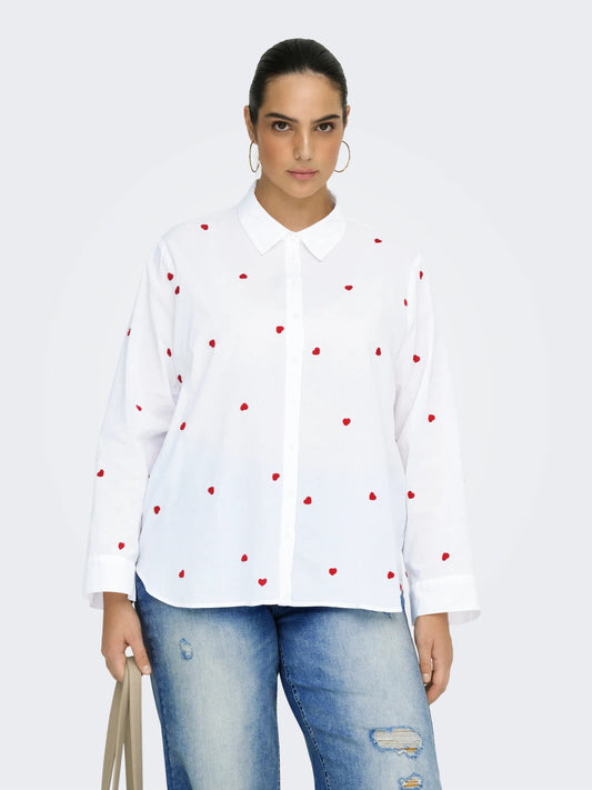 CarNew Lina Grace - Broderet Skjorte - NOOS