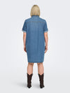 CarLisa - Kortærmet Denim Kjole - Noos
