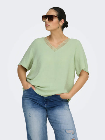 CarMetta - V-hals Blondetop
