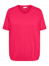 CarCoral - T-Shirt med V-hals og Elastikkant