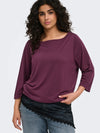 CarCarlinne - 3/4 Boatneck Top med Elastikbund