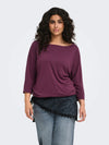 CarCarlinne - 3/4 Boatneck Top med Elastikbund