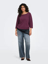 CarCarlinne - 3/4 Boatneck Top med Elastikbund