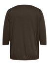 CarCarlinne - 3/4 Boatneck Top med Elastikbund