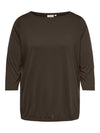 CarCarlinne - 3/4 Boatneck Top med Elastikbund
