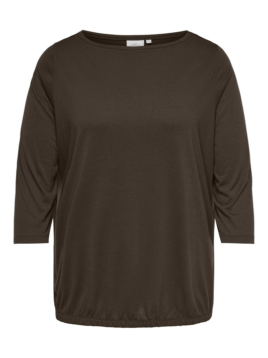 CarCarlinne - 3/4 Boatneck Top med Elastikbund
