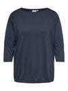 CarCarlinne - 3/4 Boatneck Top med Elastikbund