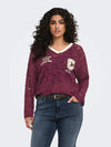 CarKia - V-Hals Blonde Bluse