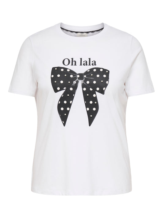 CarBeau - Kortærmet T-Shirt Med Print - Hvid