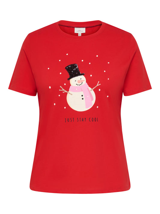 CarKita - T-Shirt med Juleprint - Rød