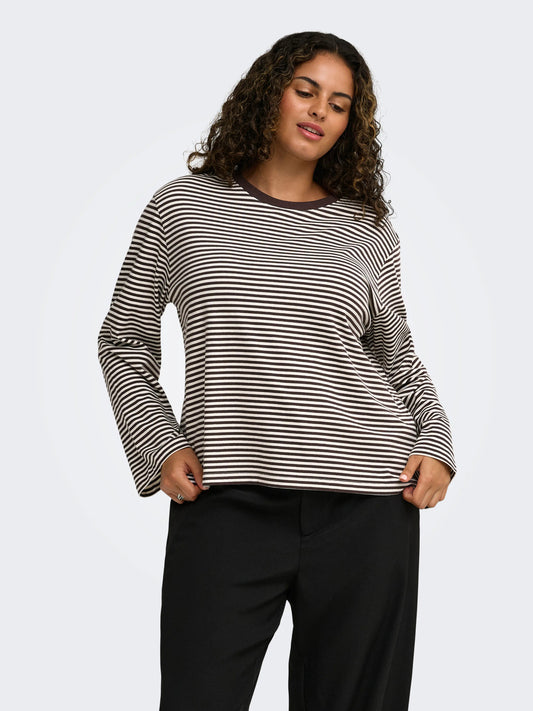 CarFreja - Langærmet T-shirt med Striber