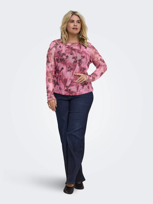 CarJungle - Mesh Bluse - Pink