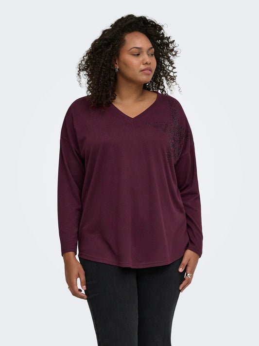 CarAlba - Bluse med Rhinsten