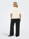 CarAnila - Bluse med Blomsterdetaljer - Cloud Dancer