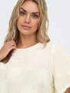 CarAnila - Bluse med Blomsterdetaljer - Cloud Dancer