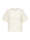 CarAnila - Bluse med Blomsterdetaljer - Cloud Dancer