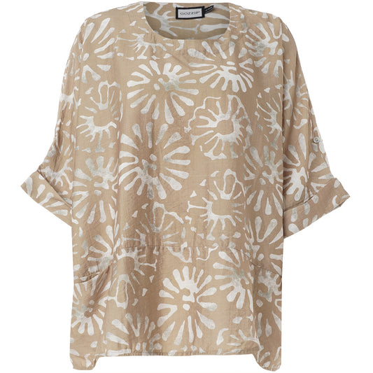 GoElissa - Beige Oversize Bluse