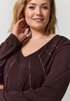 GoGitte - Langærmet T-shirt med V-hals